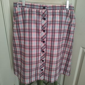 Jantzen 1970s Vintage Plaid Sport Skirt With Built in Shorts Lining Size 18
